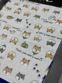 KTS6485 Double Gauze Shiba Inu Print[Textile / Fabric] Sub Photo