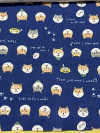 KTS6485 Double Gauze Shiba Inu Print[Textile / Fabric] Sub Photo