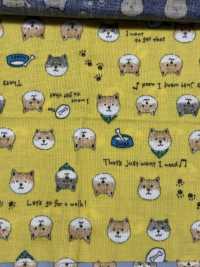 KTS6485 Double Gauze Shiba Inu Print[Textile / Fabric] Sub Photo