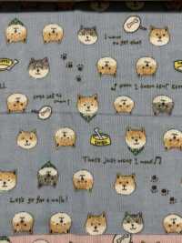 KTS6485 Double Gauze Shiba Inu Print[Textile / Fabric] Sub Photo