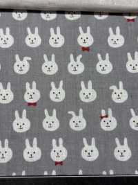 KTS7074 Double Gauze Bow Tie Rabbit Print[Textile / Fabric] Sub Photo