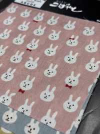 KTS7074 Double Gauze Bow Tie Rabbit Print[Textile / Fabric] Sub Photo