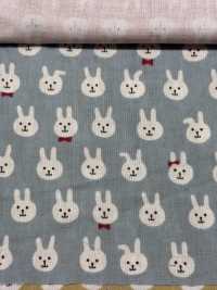 KTS7074 Double Gauze Bow Tie Rabbit Print[Textile / Fabric] Sub Photo