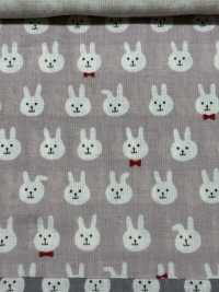 KTS7074 Double Gauze Bow Tie Rabbit Print[Textile / Fabric] Sub Photo
