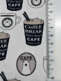 KTS7066 Twill Barista Bear Print[Textile / Fabric] Sub Photo
