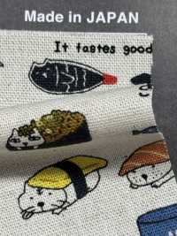 KTS6601 Linen Canvas Sushi Cat Print[Textile / Fabric] Sub Photo