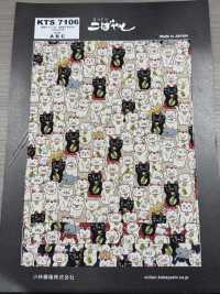 KTS7106 Linen Canvas Lucky Cat Print[Textile / Fabric] Sub Photo