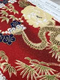 KKP2338-D-BOTANRYU Futako Chirimen Peony Dragon[Textile / Fabric] Uni Textile(Komon Studio) Sub Photo