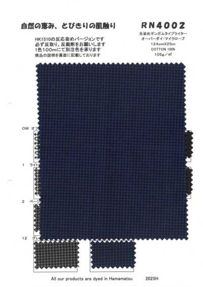 RN4002 Yarn Dyed Gingham Typewriter Overdyed Microbe