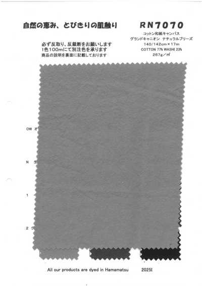 RN7070 Cotton Washi Canvas Grand Canyon Natural Breeze