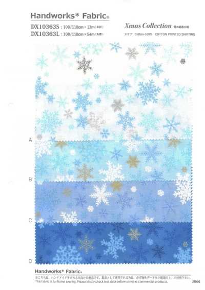 DX10363L HAndworks*Fabric® Lawn Christmas Large Snowflake Pattern