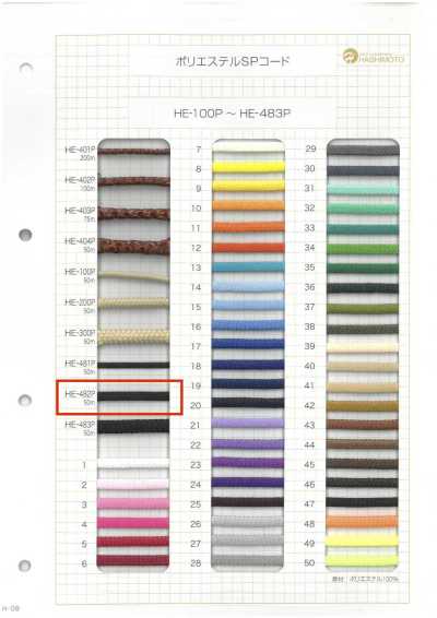 HE-482P Polyester Coated Cord