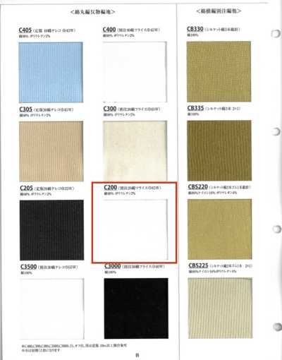 C200 Rib Knit 20-count Cotton Circular Rib 45W