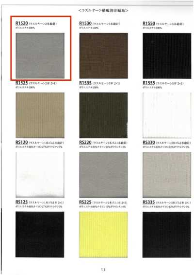 R1520 Rib Knit Raschel Yarn, 2-end Full Needle, 60cm Width