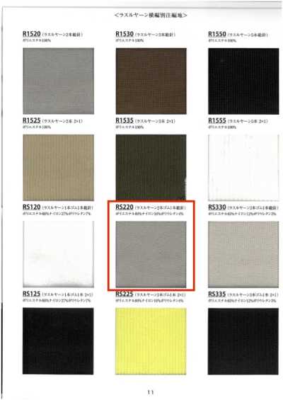 RS220 Rib Raschel Yarn 2-Strand Elastic 1-Row Full Needle 60cm Width