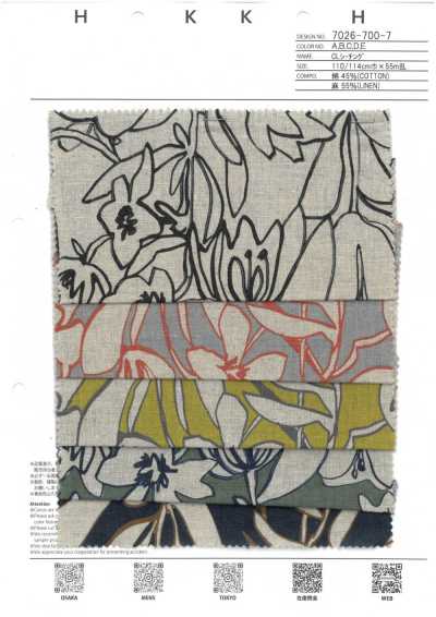 7026-700-7 CL Loomstate Marker Floral Pattern[Textile / Fabric] HOKKOH Sub Photo