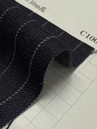 810-YWG Needle-punched Striped Denim 11oz[Textile / Fabric] Yoshiwa Textiles Sub Photo