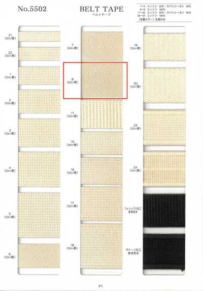 NO5502-8 Twill Weave Belt Tape