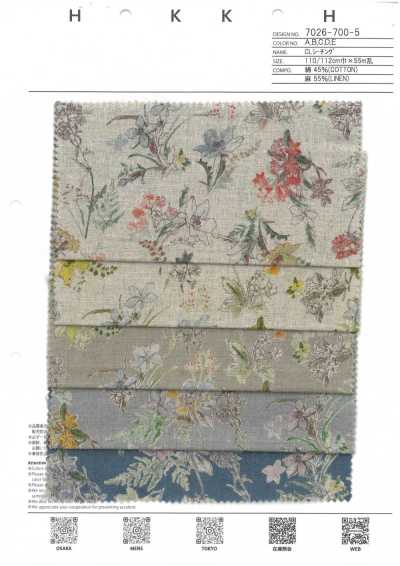 7026-700-5 CL Sheeting Watercolor Floral Pattern