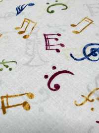 4026-665-1 60 Lawn Discharge Printing Musical Note[Textile / Fabric] HOKKOH Sub Photo