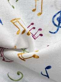 4026-665-1 60 Lawn Discharge Printing Musical Note[Textile / Fabric] HOKKOH Sub Photo