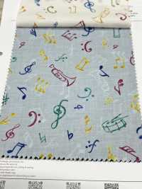 4026-665-1 60 Lawn Discharge Printing Musical Note[Textile / Fabric] HOKKOH Sub Photo