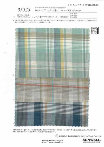 35528 80s Organic Cotton Lawn Madras Check