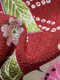 KKP2338-D-UMENIHITTA Futako Chirimen Plum And Hikita[Textile / Fabric] Uni Textile(Komon Studio) Sub Photo