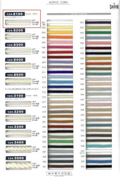 Acrylic Edo Braid Cord, Round Cord