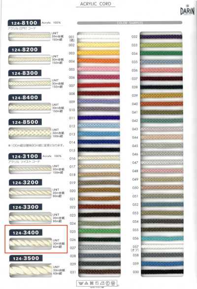 124-3400 Acrylic Twisted Cord
