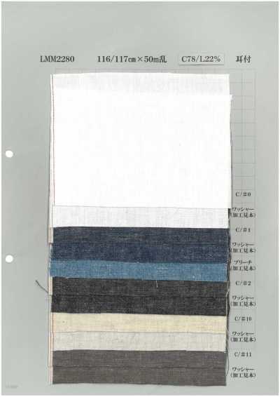 LMM2280 Cotton Linen Selvedge Light-Ounce Color Denim 5oz