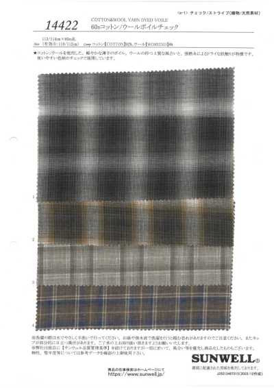 14422 60s Cotton/Wool Voile Check