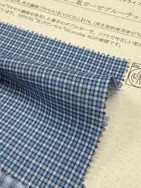 14425 60 Thread/Tencel™ Lyocell Fiber Double Gauze Blue Check[Textile / Fabric] SUNWELL Sub Photo