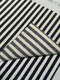 W1027 Cotton Bold Stripe Hickory Denim 7oz[Textile / Fabric] Yoshiwa Textiles Sub Photo