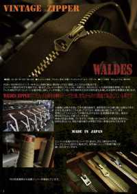 10-BK-CO-C WALDES Vintage Zipper, Black, Size 10, Cotton Tape, Closed End Asahi Fastener Sub Photo