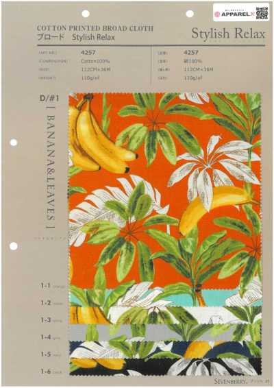 4257 Broadcloth Stylish Relax BANANA&LEAVES