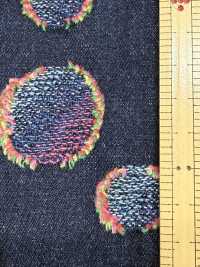 FY1589-IDC20CUT Colorful Polka Dot Cut Jacquard Denim[Textile / Fabric] DUCK TEXTILE Sub Photo