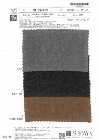 SBY40KS L1/40 Linen Canvas, Charcoal-Dyed / Persimmon-Tannin Dyed