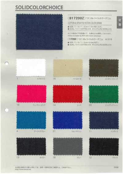 B17200Z T/C 20s Twill Color Denim Half Fold