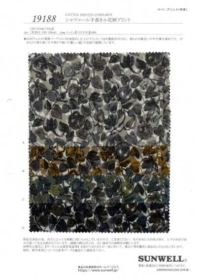 19188 Shirt Corduroy Hand-Drawn Small Floral Print