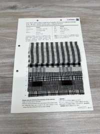 59992 C/L Netty Slub Ecru Check & Stripe[Textile / Fabric] VANCET Sub Photo