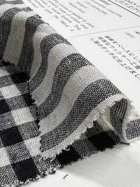 59992 C/L Netty Slub Ecru Check & Stripe[Textile / Fabric] VANCET Sub Photo