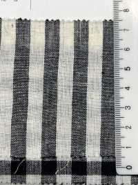 59992 C/L Netty Slub Ecru Check & Stripe[Textile / Fabric] VANCET Sub Photo