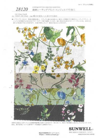 28120 Cotton Linen Sheeting Print Angel Soft Finish
