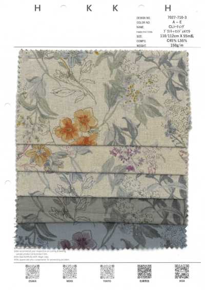 7027-710-3 CL Sheeting Botanical Flowers
