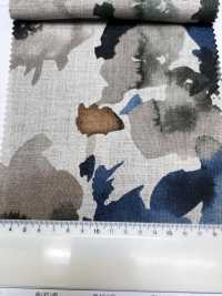 7027-720-1 100 Linen Loomstate Watercolor Large Flowers[Textile / Fabric] HOKKOH Sub Photo