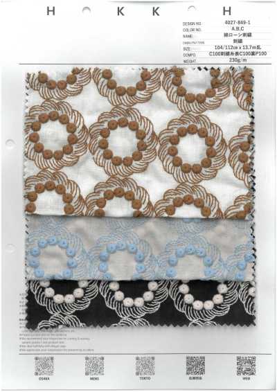 4027-849-1 Cotton Lawn Embroidery Bonbon Cookie