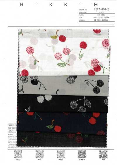 7027-616-2 60 Lawn 9088 Embroidered Cherries