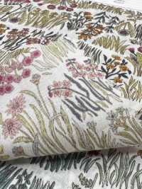 4027-660-1 60 Lawn Curve Horizontal Stripes Small Flowers[Textile / Fabric] HOKKOH Sub Photo