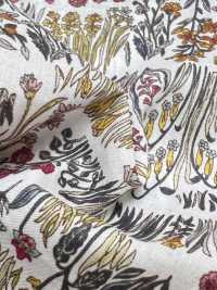 4027-660-1 60 Lawn Curve Horizontal Stripes Small Flowers[Textile / Fabric] HOKKOH Sub Photo